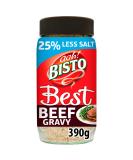 Bisto Best Reduced Salt Beef Gravy Granules 390g - Rich Flavour, Real Meat Juice - 1 Jar - Buy Online on GoSupps.com
