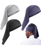 3 Pieces Satin Lined Dread Loc Cap Long Braid Cap Elastic Dreadlock Tube Sock for Full Cover Hair Stocking Night Sleep Bonnet (Gray  Blue  Black) - Buy Online on GoSupps.com
