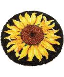 Sunflower Self Latch Hook Rug Kit 20.4 X 20.4 - DIY Crochet Yarn Embroidery Decoration - Buy Online on GoSupps.com