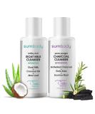 Goat Milk & Charcoal Face Wash Duo - Hydrating Detoxifying Cleanser for Oily Skin Organic Day & Night Travel Size Made in USA - Buy Online on GoSupps.com
