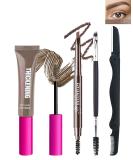 Waterproof Tinted Brow Gel Kit - Taupe & Dark Brown Eyebrow Mascara Pencil Razor & Brush Set for Perfect Eyebrows | International Shipping Available - Buy Online on GoSupps.com