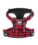 POPOT No Pull Dog Harness - Reflective Pet Vest for XS Dogs | Perfect for Training Walking & Running - Checkered Red - Buy Online on GoSupps.com