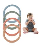 Silicone Baby Teething Rings Bracelets 4 Pack - BPA Free Chew Toys for 3+ Month Babies - Wearable Mom Bracelets - Ether, Sage, Muted, Apricot - Buy Online on GoSupps.com