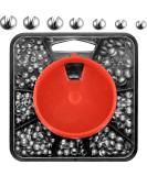 Premium Fishing Lye Set - 160 Lead Grain Weights with Storage Box | 7 Sizes for Versatile Angling | Removable Lead Shot for Optimal Performance - Buy Online on GoSupps.com