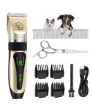 Dog Clippers Cordless Dog Grooming Kit 2-Speed Rechargeable Dog Grooming Clippers with Battery Display Low Noise Dog Clippers Professional for Dogs Cats Pets Thick Hair with Combs and Scissors - Buy Online on GoSupps.com