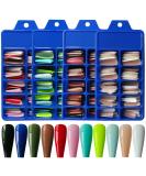 LoveOurHome 400pc Long Colored Coffin Press on Nails - Assorted Coffin False Fingernails for Women in 20 Colors - Buy Online on GoSupps.com