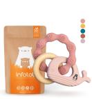 Infatot Teething Toys for Baby - MultiTexture Silicone Teethers 0-6 Months - Pink/Salmon - Buy Online on GoSupps.com