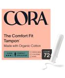 Organic Cora Cotton Tampons - Super Absorbency, Unscented, BPA-Free (72 Count) - Buy Online on GoSupps.com