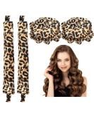 Heatless Curling Set - 2 Pieces Silk Curlers for Short & Long Hair DIY Night Curls in Leopard Pattern - Buy Online on GoSupps.com
