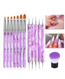 Ebanku 13-Piece Acrylic & Gel Nail Brush Set - Professional Nail Art Design Tools for UV Gel & Acrylic Painting - Buy Online on GoSupps.com