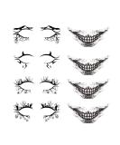 Halloween Face Makeup Stickers: 4 Pairs Eye Shadow & Skeleton Mouth Tattoos - Buy Online on GoSupps.com
