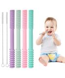 Soft BPA-Free Baby Teething Tubes - 4 Piece Dental Aid for Gums Relief | Natural Stork Baby Bite Tube - Buy Online on GoSupps.com