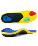 Professional Arch Support Insoles for Men & Women | Plantar Fasciitis Shoe Inserts for Flat Feet Pain Relief | Shock Absorption Athletic Orthotic Insert M Blue (Men's 7-8/Women's 9-10 - Buy Online on GoSupps.com