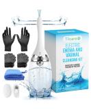 Electric Enema & Vaginal Douche Kit by Tilcare - 3 Speed Settings & Remote Control - Colon Cleanse for Women & Men - Soft Silicone Enema Bulb Cleaner - Includes 15 Gloves & Towel - Buy Online on GoSupps.com