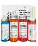 Blue Grape & Peach Syrup Fruit Bubble Tea Kit - with Mango & Strawberry Popping Boba Low Calorie Low Sugar 6 Servings - Buy Online on GoSupps.com
