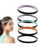5 Non-Slip Elastic Sports Headbands for Women & Men - Silicone Hair Bands for Yoga & Golf - Buy Online on GoSupps.com