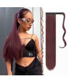 FESHFEN Straight Long Wrap Around Ponytail Extensions 28 Synthetic Hair Piece Clip in Ponytail Hair Extensions Hairpiece for Women Girls 28 Inch (Pack of 1) wine wine-Wrap Around - Buy Online on GoSupps.com