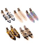 Magicsky 10PCS No Bend Hair Clips - Acrylic Resin Flat Clips for Styling, No Crease Curl Pins, Leopard White Black - Hairstyle Accessories for Women and Girls - Buy Online on GoSupps.com