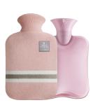OliviaLiving 2L Hot Water Bottle | Heat Up & Refreezable Hot Cold Pack | Classic Striped Design | Pain Relief Therapy | Pink Red - Buy Online on GoSupps.com
