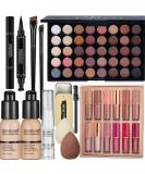 SIGHTLING All in One Makeup Kit - 40 Color Eyeshadow Palette, Foundation, Primer, Eyeliner Stamp, Lipstick, Eyebrow Soap, Sponge - Complete Makeup Gift Set for Women - Buy Online on GoSupps.com