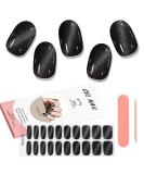 Kalolary Black Gel Nail Wrap Strips - Cat Eye Full Nail Art Polish Sticker | Long-Lasting & Easy Application | UV/LED Lamp Required - Buy Online on GoSupps.com