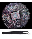 WOKOTO 50Pcs Self-adhesive 3D Nail Stickers - Floral Nail Decals for Women, Girls, Kids - Includes Tweezers - Buy Online on GoSupps.com