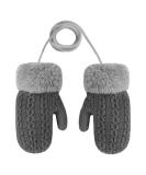 Baby Toddler Cute Winter Thicken Knitted Magic Mittens Gloves with Fleece Lining Insulated Snow Cold Weather Fluffy Mittens with Anti-Lost String for Girls Boys Age 1-4Years Xmas Gift (Dark Grey) - Buy Online on GoSupps.com