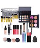 29Pcs All In One Makeup Kit for Women | Beginners Essential Starter Set with Lip Gloss, Concealer, Foundation, Eyeshadow Palette & Brushes - KIT007 - Buy Online on GoSupps.com