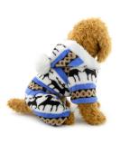 Ranphy Soft Velvet Reindeer Hoodie Sweater for Small Dogs & Cats - Cozy Pile Suit - Size S (Blue) - Buy Online on GoSupps.com