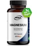 High-Dosed Magnesium 400mg Capsules - 365 Vegan Capsules with 667mg per Capsule | Laboratory Tested | Wehle Sports - Buy Online on GoSupps.com