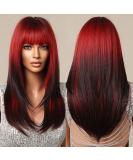 Allbell Long Straight Red Black Wig for Women - Natural Synthetic Ponytail Cosplay Wig 2120-1 - Buy Online on GoSupps.com