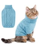 Shop Alagirls Winter Thick Warm Dog Sweater - Soft Turtleneck Knit Clothing for Small Dogs & Cats - Light Blue XS - Buy Online on GoSupps.com