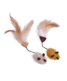 Petface Feather Tail Mice Cat Toy Pack of 2 2 Pack Mice - Buy Online on GoSupps.com
