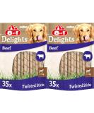 8in1 Delights Beef Twisted Sticks for Sensitive Dogs - Healthy High-Quality Beef Treats 70 Pieces (2-Pack) - Buy Online on GoSupps.com