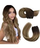 Moresoo Weft Hair Extensions Real Human Hair Balayage Sew in Hair Extensions Brown Root Ombre to Light Brown with Medium Blonde Double Weft Human Hair Extensions 14 Inch 100g/Pack #3/8/22 14 Inch(Pack of 1) WEFT #3/8/22 - Buy Online on GoSupps.com