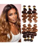 2 Tone Ombre Brazilian Body Wave Hair 3 Bundles | Remy Virgin Human Hair | T4/30 Medium Brown/Auburn | 12/14/16 Inch Extensions - Buy Online on GoSupps.com