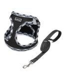Doramio Reflective Dog Harness & Leash for Small Dogs & Cats | Breathable Step-In Safety Design - XL Black - Buy Online on GoSupps.com