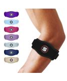 Sleeve Stars Tennis Elbow Brace for Women & Men, Tennis Elbow Strap Tendonitis Arm Band, Counterforce Brace & Elbow Band for Tendon Relief & Support w/ 3 Forearm Straps, Fits 9-23" (Single/Black) 1 Black - Buy Online on GoSupps.com