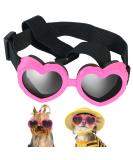 IKUSO Dog Sunglasses Small Breed,UV Protection Dog Sunglasses with Adjustable Strap, Heart Dog Goggles for Waterproof Windproof Anti-Fog Eye Protection,Beach Accessories for Puppy (Pink) - Buy Online on GoSupps.com