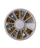 Forten 500pcs Mixed Silver Punk Half Round Rhinestones & Pearls Nail Art Decoration Kit - Buy Online on GoSupps.com