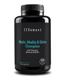 Zenement Hair Nails & Skin Complex with Biotin - 120 Capsules | For Hair Loss & Weak Skin/Nails | Vegan & Non-GMO | Vitamins, Minerals - Buy Online on GoSupps.com