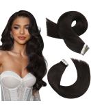 Moresoo Invisible Tape Extensions - Real Hair Brown 30 cm | 20 Pieces 30g Seamless #2 Darkest Brown for Short Hair - Buy Online on GoSupps.com