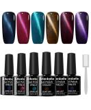 Allenbelle Magnet Gel Nail Polish Cat Eye Gel Nail Polish Soak Off UV Magetic Gel Nail Polish (with Magetic As Gift 7.3Ml) (001) Multi-color Seris - Buy Online on GoSupps.com