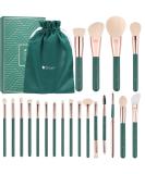 Ducare Professional 20Pcs Green Makeup Brush Set with Silicone Face Mask Brush - Kabuki Foundation Blending Powder Blush Concealers Eyeshadows - Buy Online on GoSupps.com