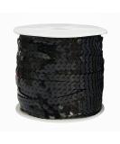 Black 6mm Round Flat Sequin Strip Trim for Crafts & Sewing - 100 Yard Roll - Buy Online on GoSupps.com