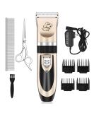 Maxshop Rechargeable Low Noise Dog Grooming Kit - Electric Clippers for Dogs and Cats - Includes Comb Guides, Scissors, and Nail Kit - Gold-1 - Buy Online on GoSupps.com