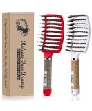KTKUDY Detangling Brush with Boar Bristles for Women, Men & Kids - Curved Vented Design for Speed Drying - Red & White - Buy Online on GoSupps.com