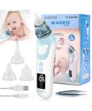 Wadeo Electric Baby Nasal Aspirator - Rechargeable USB LCD Screen 5 Suction Levels 3 Silicone Tips | Perfect for Newborns Infants & Toddlers - Buy Online on GoSupps.com