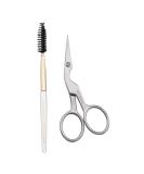 Tweezerman Brow Shaping Scissors and Brush Stainless Steel - Buy Online on GoSupps.com