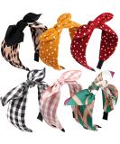 Women's Fashion Polka Dot Rabbit Ear Bow Headbands - Vintage Wide Bunny, Knotted Turban Headbands (6 Pcs) - Buy Online on GoSupps.com